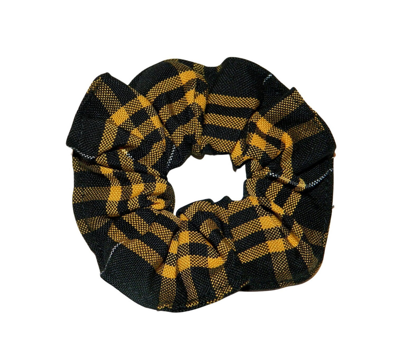 Black & Gold Plaid Hair Scrunchie