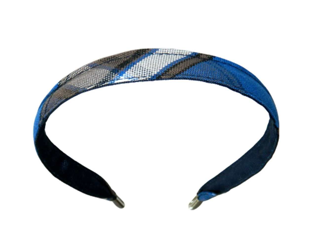 Blue & Gray Plaid Thin Headband