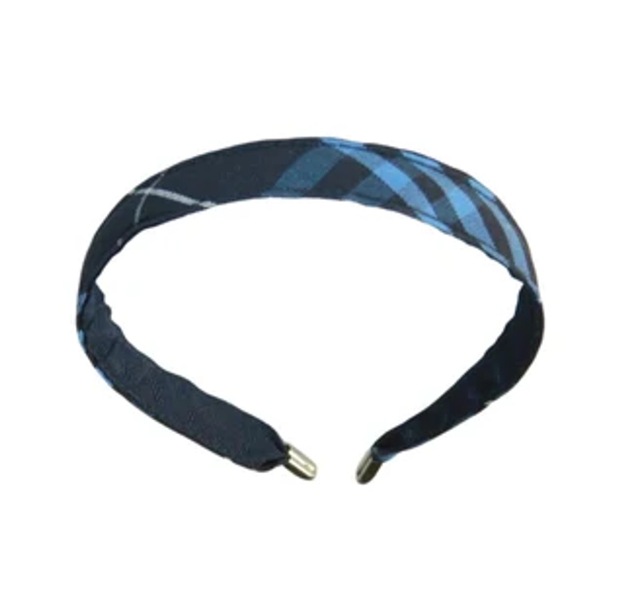 Navy & Blue Plaid 3D Thin Headband