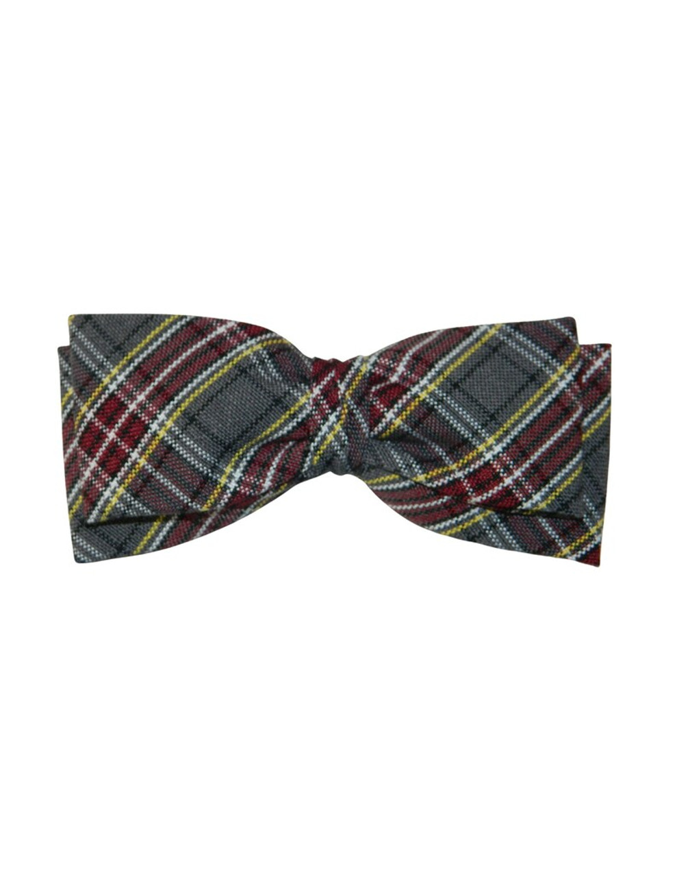 Burgundy, Gray & Yellow Plaid Double Tuxedo Hair Bow