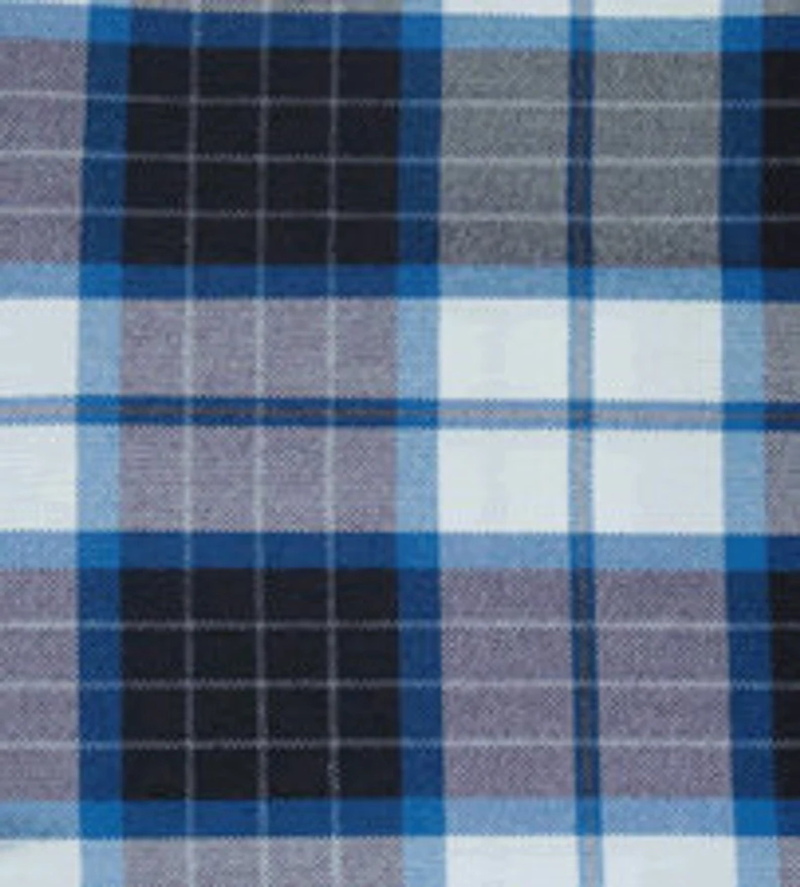 Blue, Black & White 578 Plaid Scrunchie