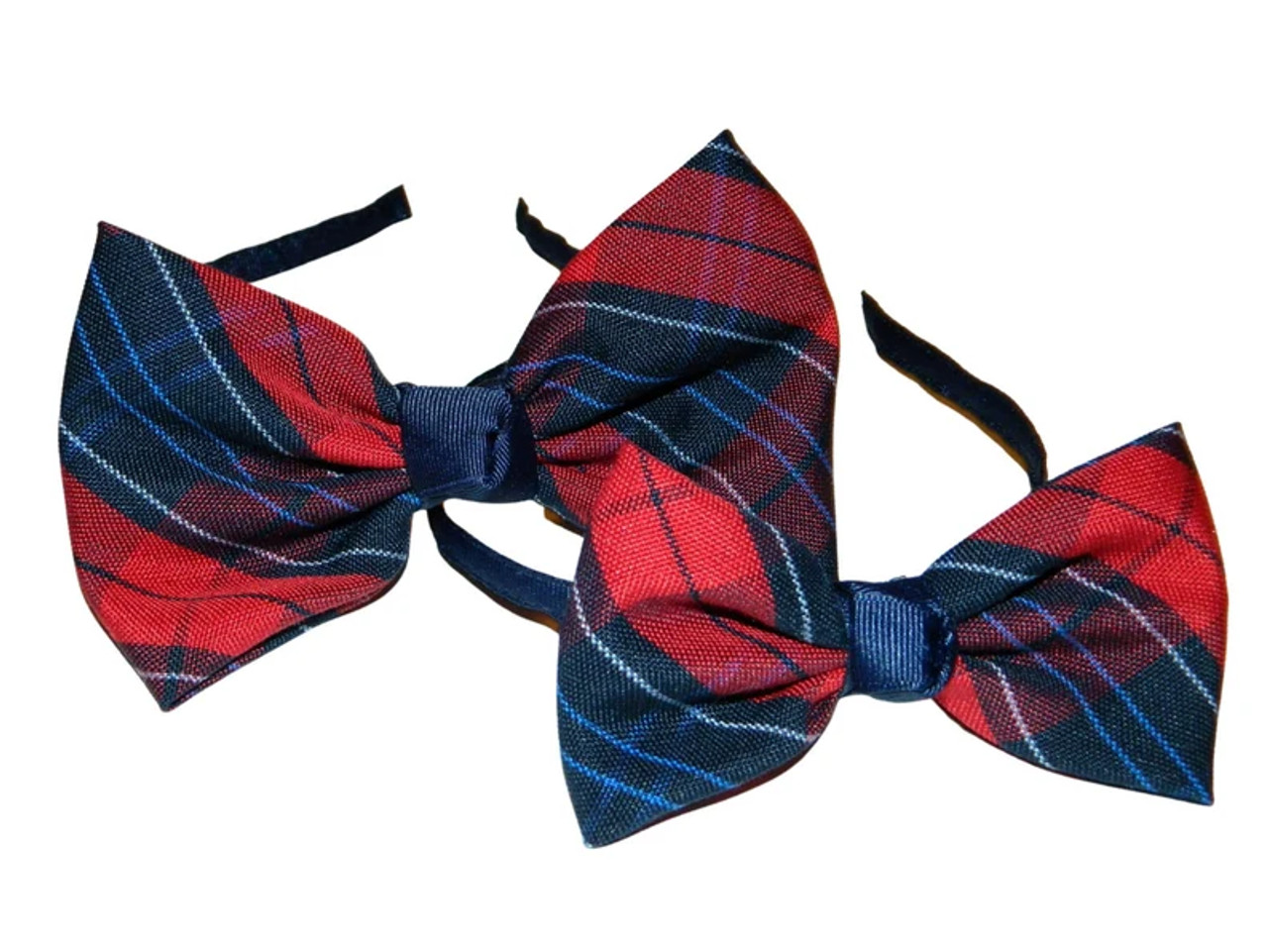 Red, Navy & Blue Plaid 94 Bow Headband