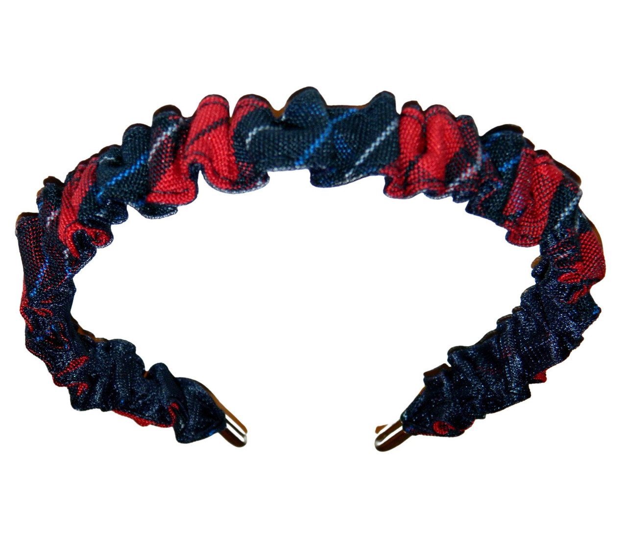 Red, Navy & Blue Plaid 94 Ruffle Headband