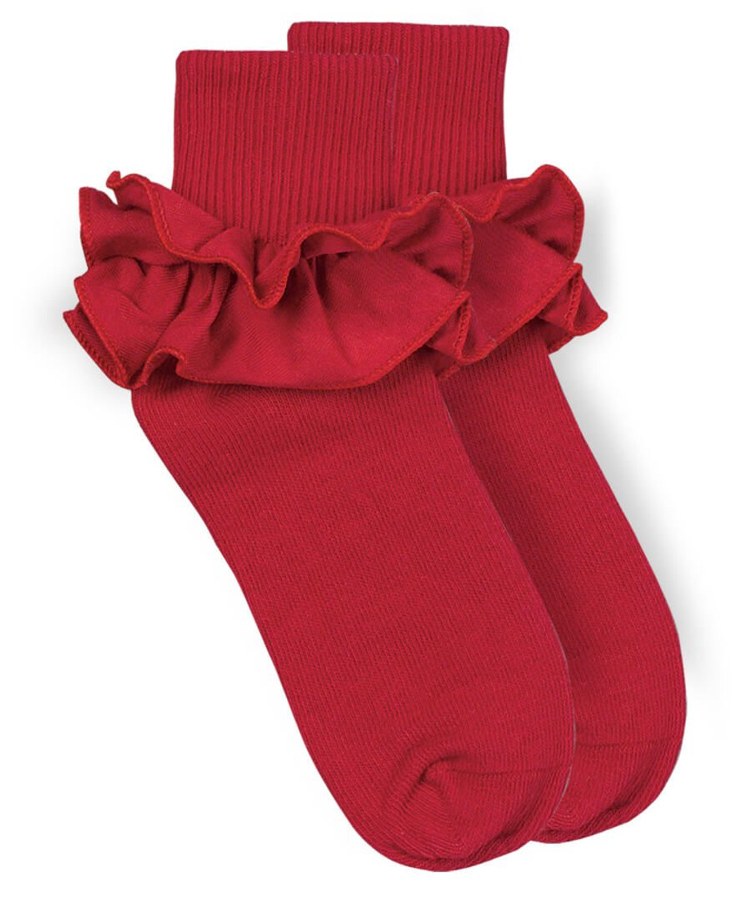 Red Ruffle Ankle Socks