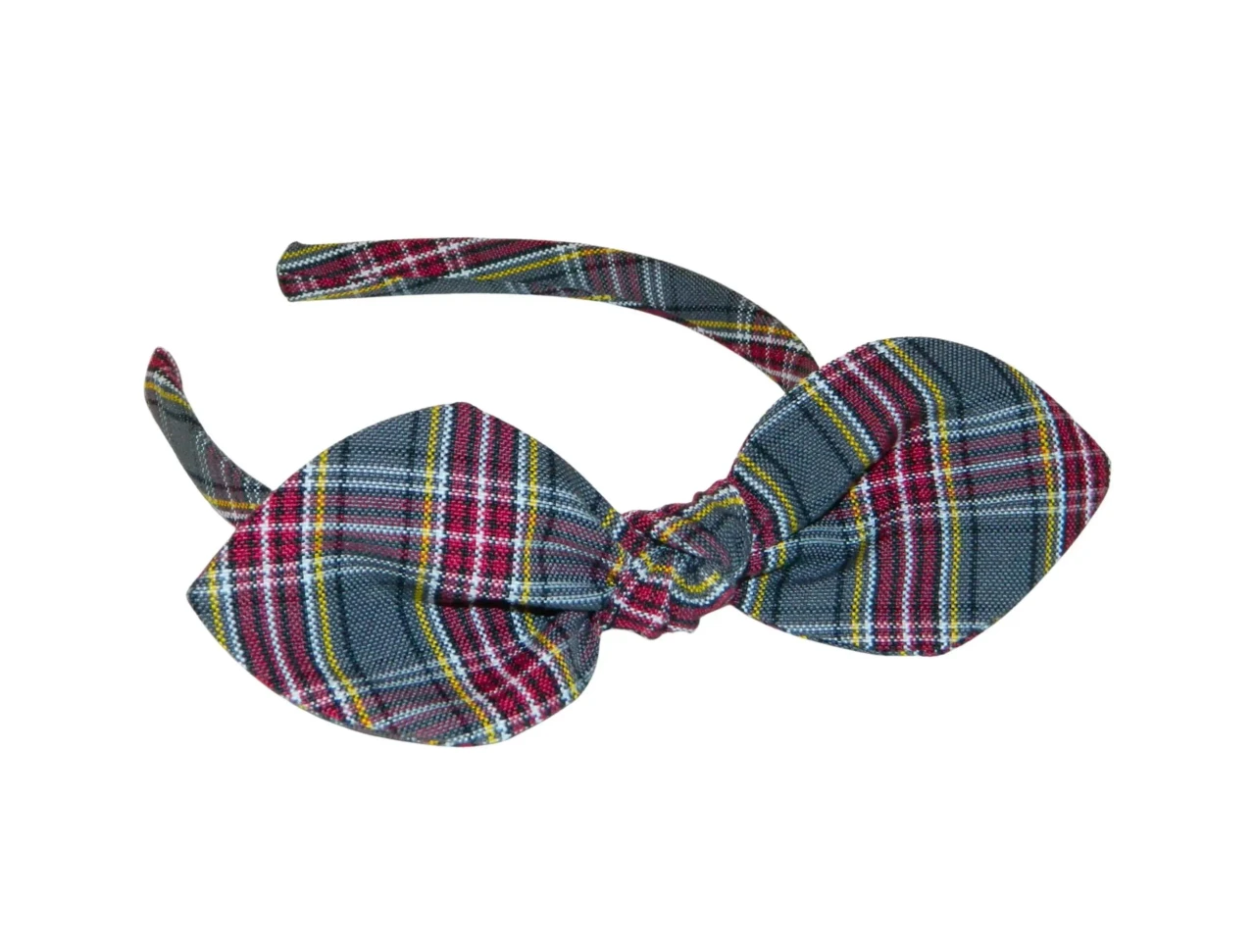 Burgundy, Gray & Yellow Plaid 43 Cara Headband