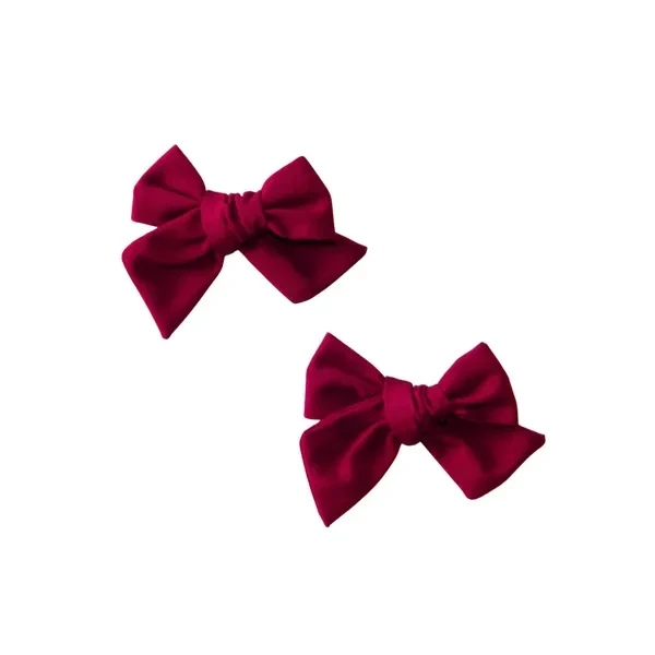 Burgundy Butterfly Pigtail Bows