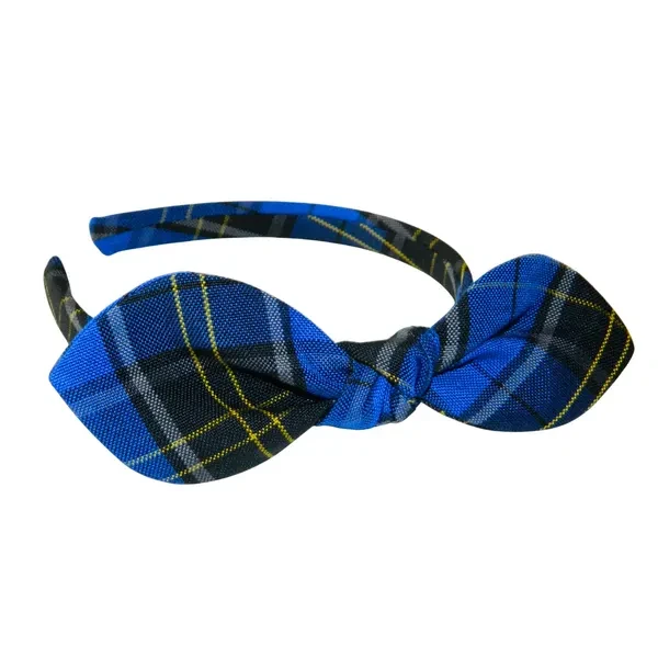 Royal, Black & Gold Plaid 92 Cara Headband