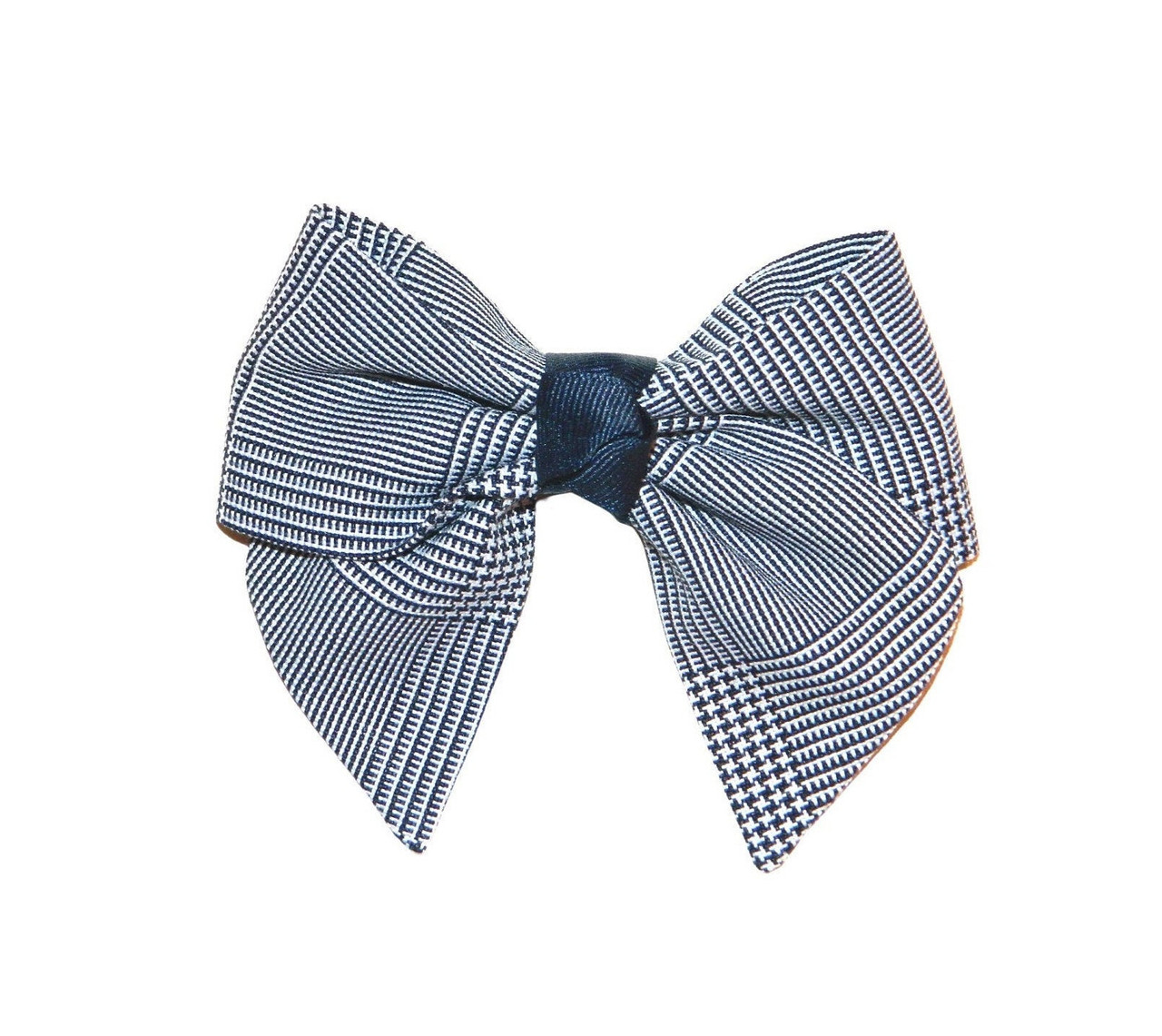 Navy & White Glen Plaid Hair Bow