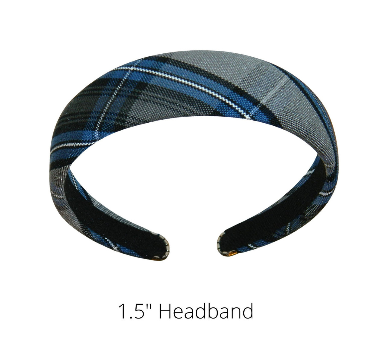 Navy & Gray Plaid Headband - School Uniform Headbands, Navy and Gray Plaid Headband, Plaid Headbands, Uniform Plaid 47, Plaid 47