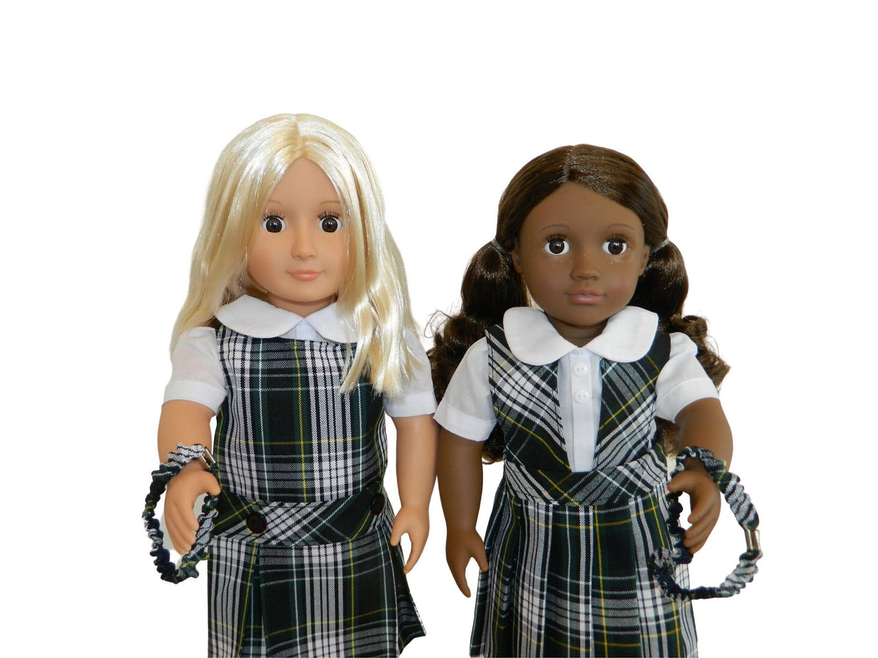 Forest, Navy, White & Yellow Plaid Doll Uniform Set