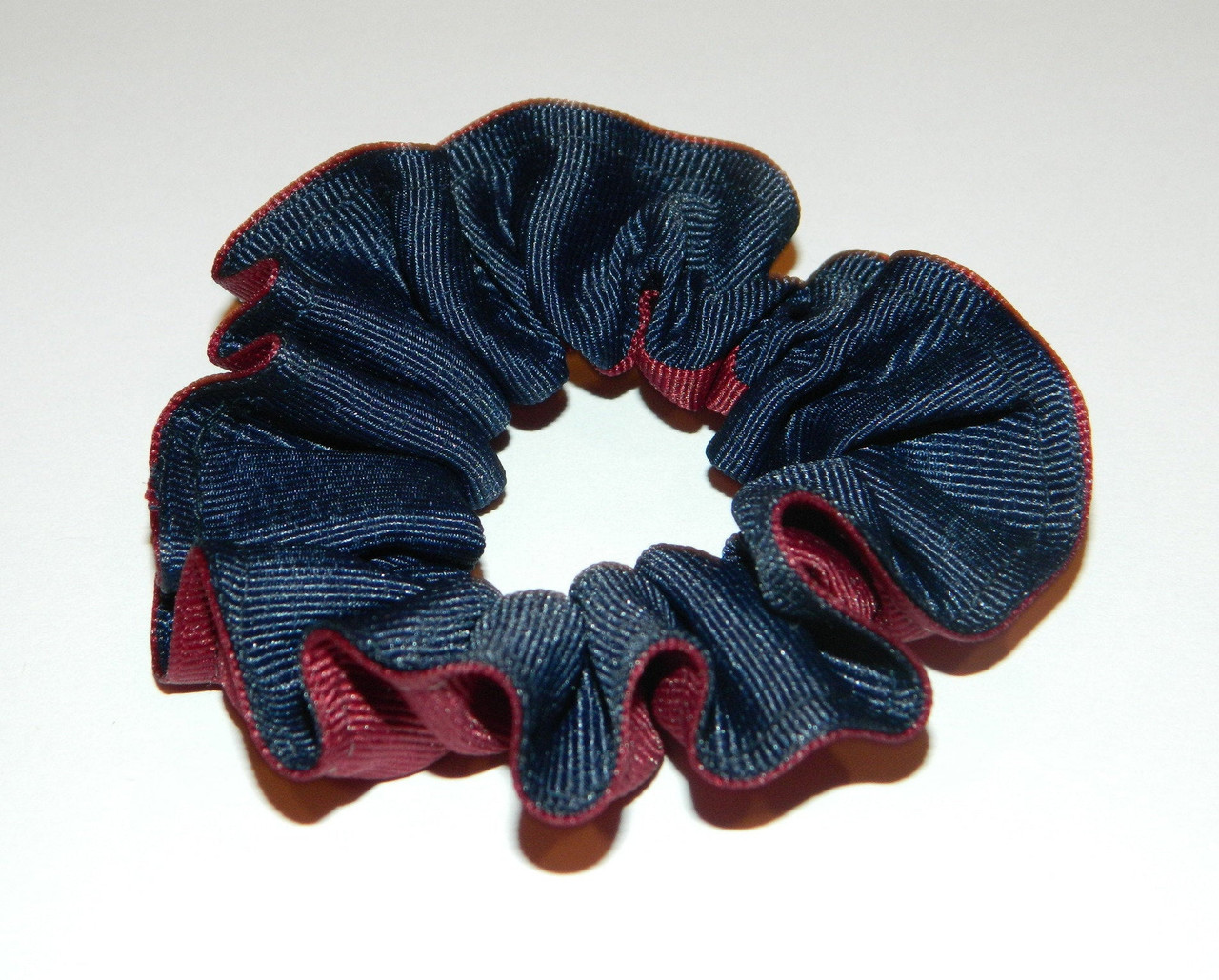 Burgundy & Navy Hair Scrunchie - School Uniform Scrunchie, Burgundy Scrunchie, School Plaid Scrunchie , Uniform Scrunchie, Hair Scrunchie