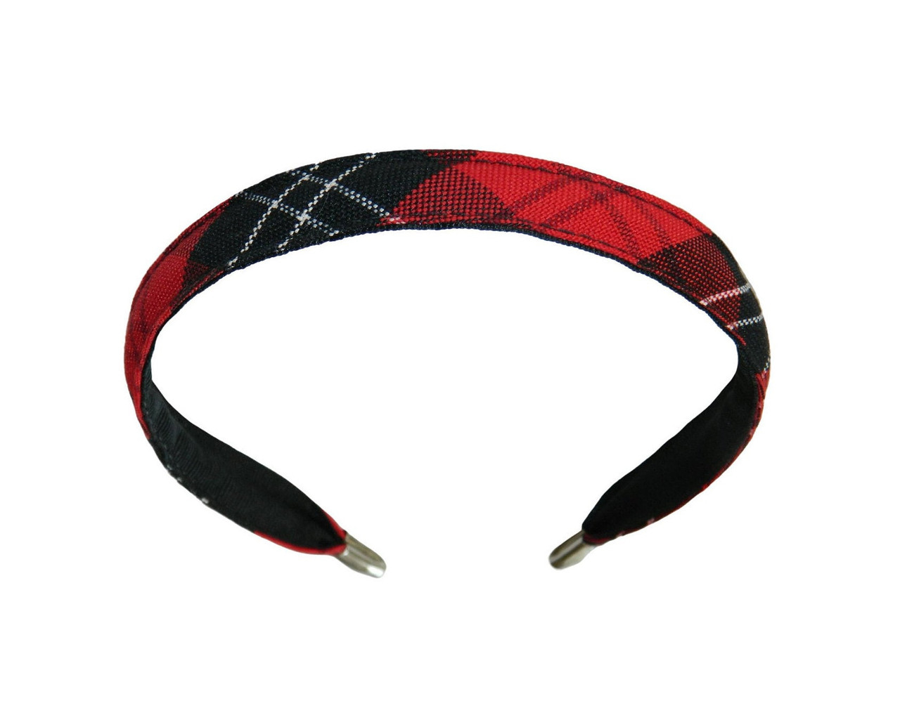 Red & Black Plaid Thin Headband - School Uniform Headband, Plaid Headband, Uniform Plaid Headband, School Plaid Headband, School Plaid 70