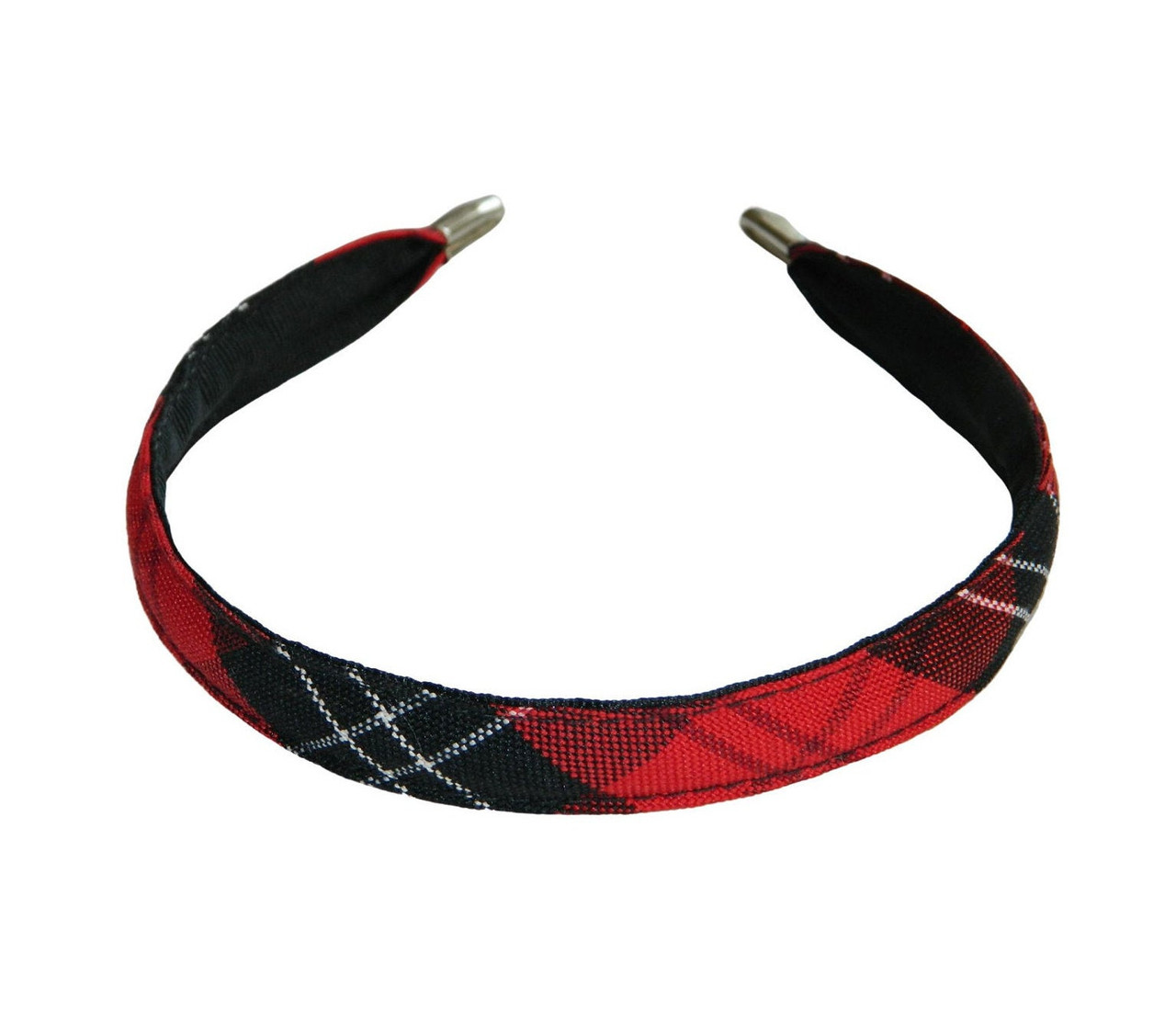 Red & Black Plaid Thin Headband - School Uniform Headband, Plaid Headband, Uniform Plaid Headband, School Plaid Headband, School Plaid 70