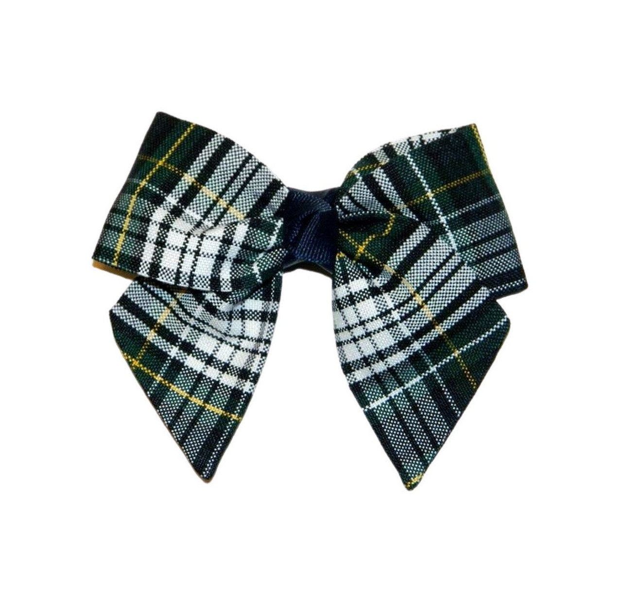 Forest, Navy, White & Yellow Plaid Hair Bow