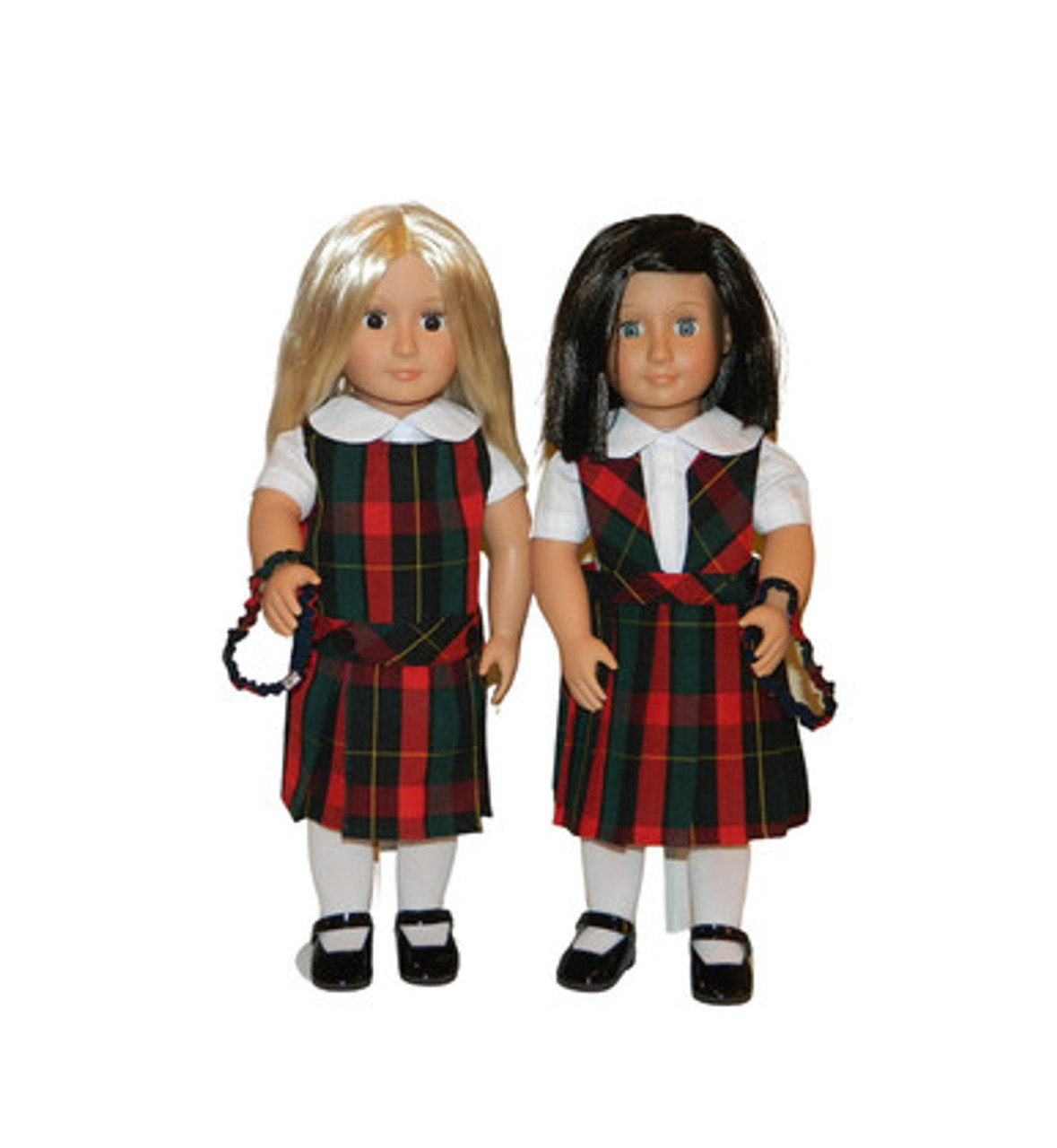 Red & Green Plaid Doll Uniform Set