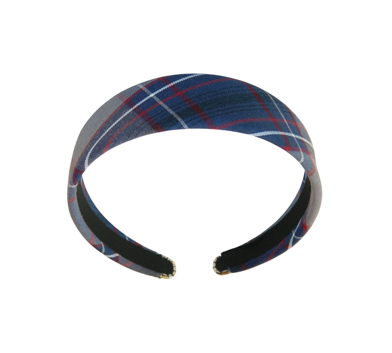 Navy, Gray & Red Plaid 1.5&quot; Headband - School Uniform Headbands, Plaid Headbands, Uniform Plaid Headbands, School Plaid 53, Plaid 53