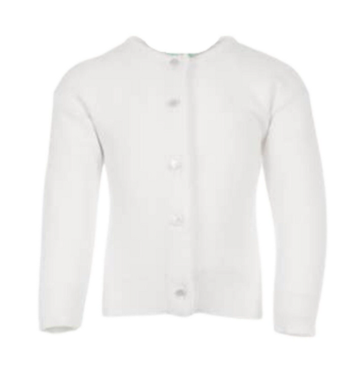 Girl's White Cardigan Sweater