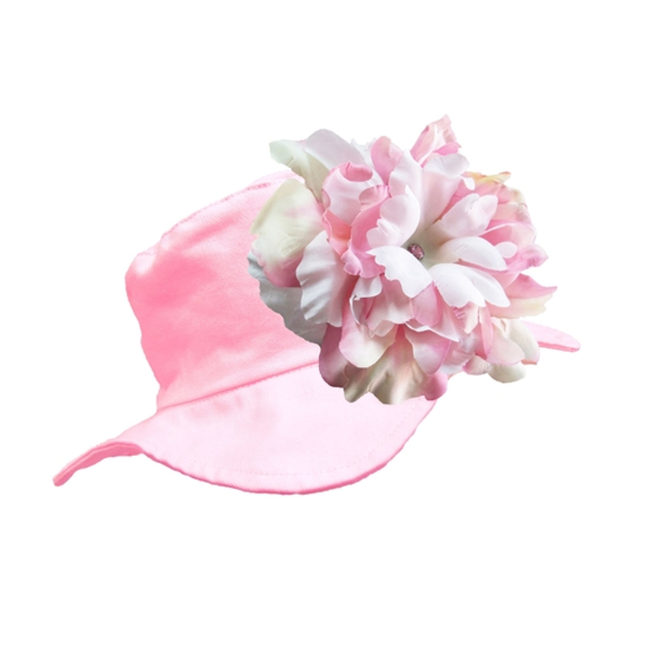 Pale Pink Sun Hat With Pink & White Peony