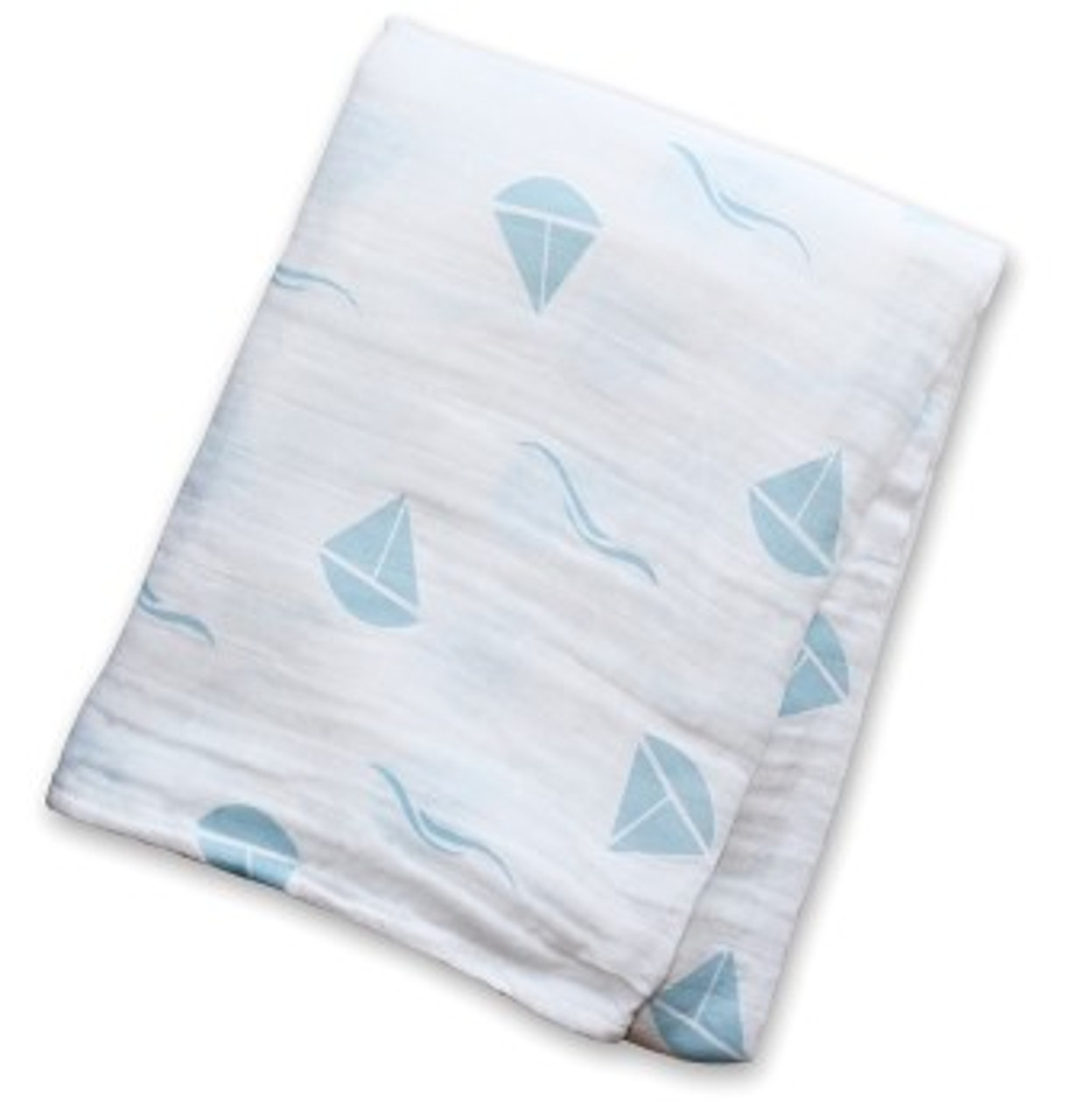 Sweet Sail Boat Muslin Cotton Swaddling Blanket