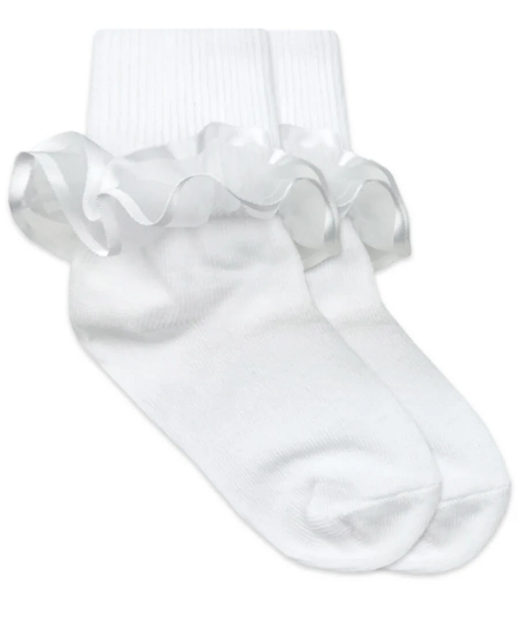 Girl's White Ruffle Dress Socks