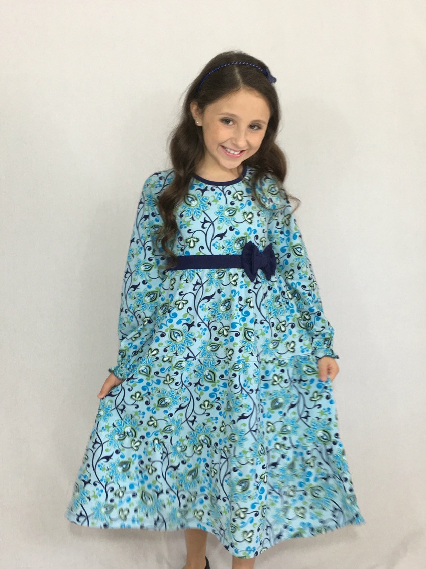 Robe Fille Youngland Taille 6 - Imprimé Floral Bleu - Occasion Très Bon état (parfaite Pour Fête !)