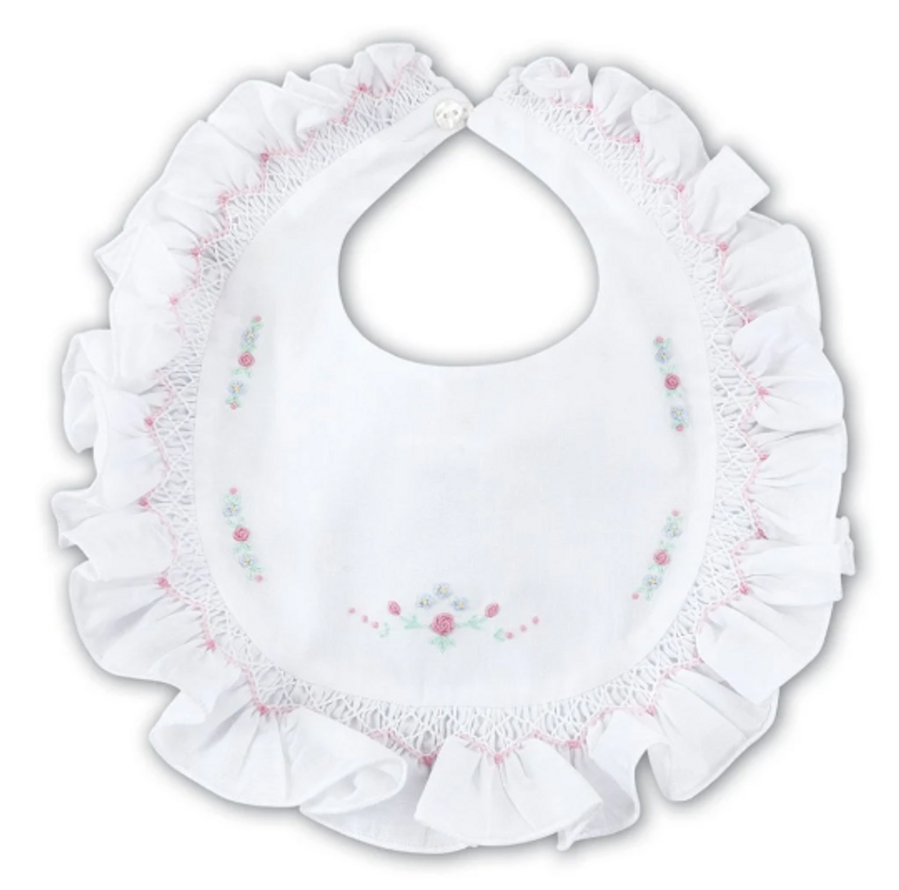 Pink Embroidered Bib