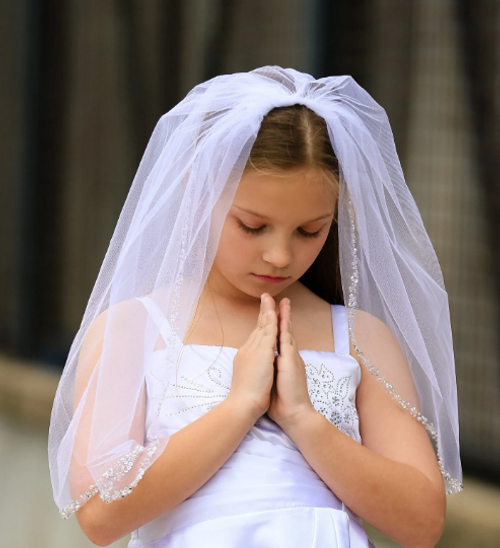 Isla White or Light Ivory Communion Veil