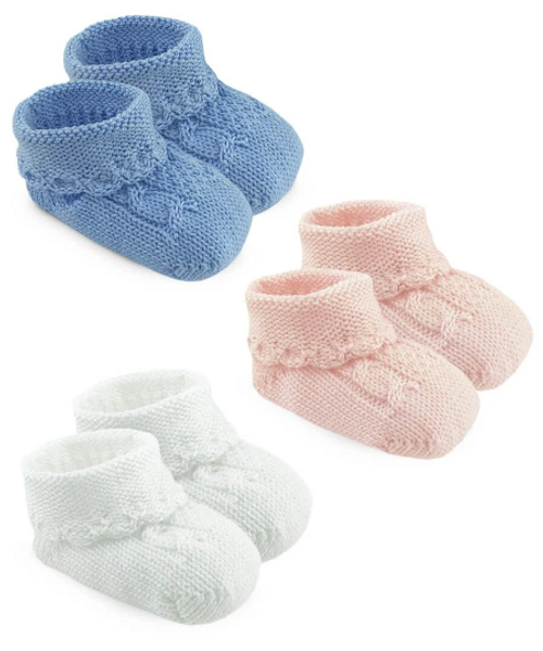 Cotton Cable Baby Booties