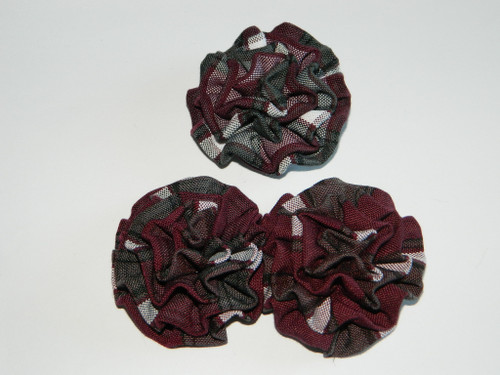 Burgundy & Gray Plaid Rosette Hair Clip - School Uniform Hair Bow, Burgundy Gray Plaid Hair Bow, Burgundy Plaid, Uniform Plaid Hair Clips