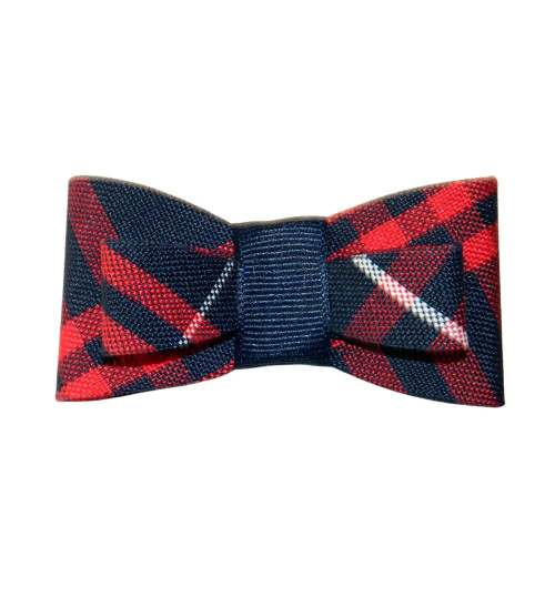 Navy & Red Plaid Tuxedo Hair Bow