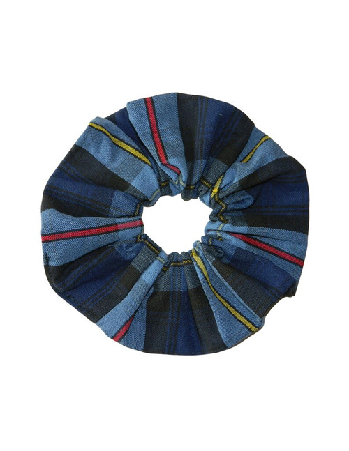 Navy, Red & Yellow Plaid Oversized Scrunchie