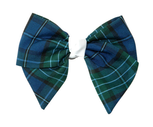 Blue, Green & White Plaid Hair Bow