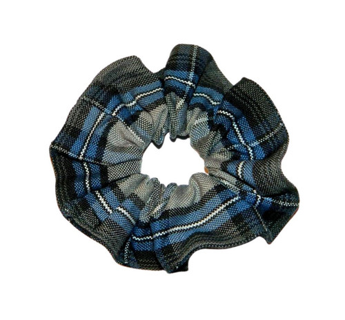 Navy & Gray Plaid Scrunchie