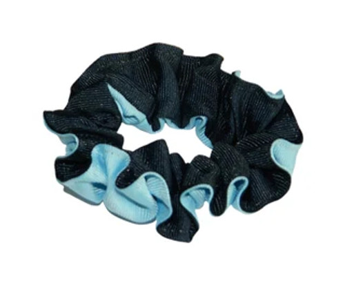 Navy & Lt Blue Ribbon Scrunchie