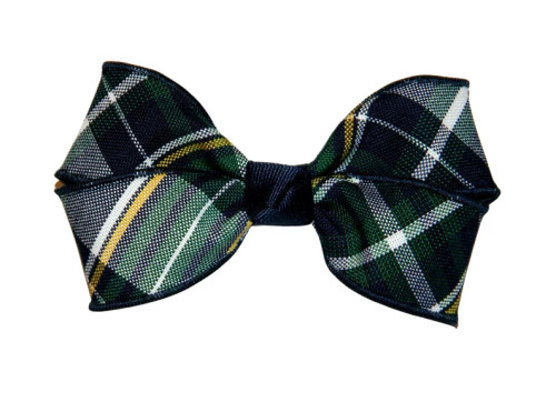 Green, Navy & Yellow Plaid Basic Hair Bow