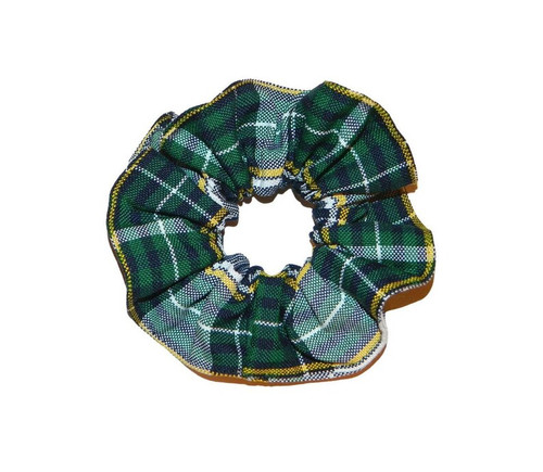 Green, Navy & Yellow Plaid Scrunchie