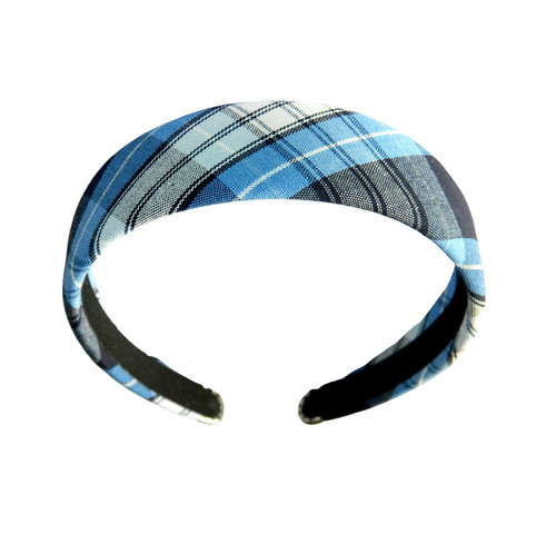 Navy, Lt Blue & White Plaid 76 Headband