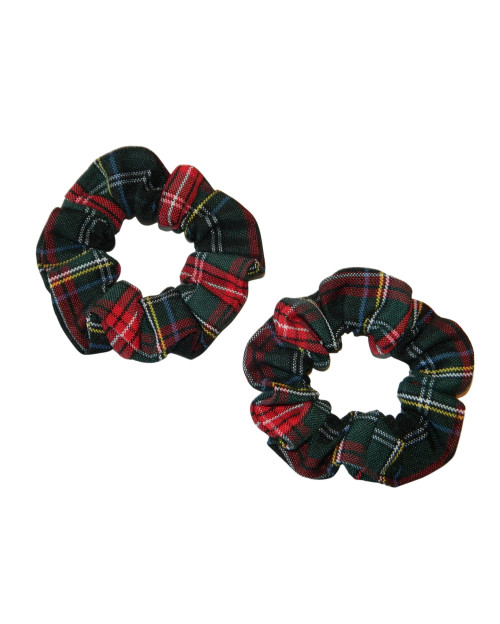 Black, Red & Green Plaid Pigtail Scrunchies