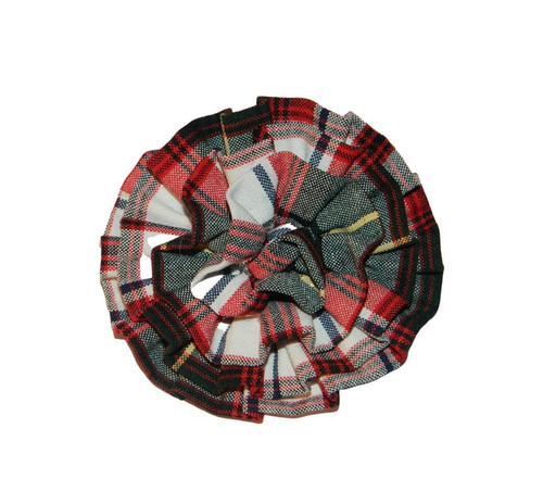 Green, White & Red Plaid Rosette Hair Clip