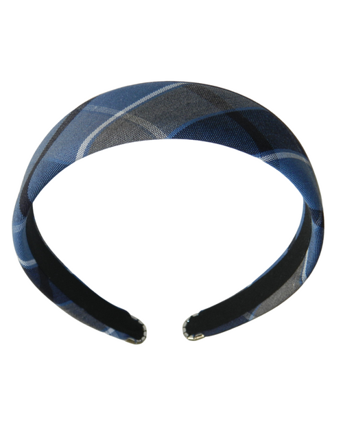 Blue, Gray & Black Plaid 59 1.5" Headband