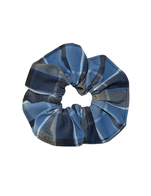 Blue, Gray & Navy Plaid 59 Scrunchie