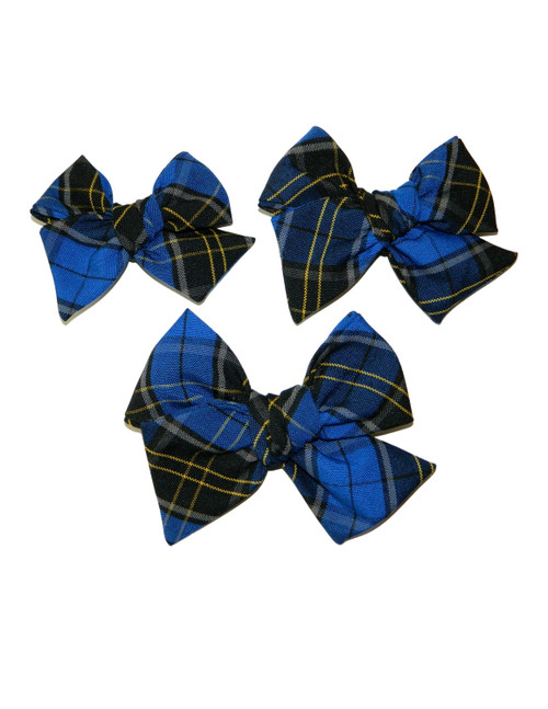 Royal, Black & Yellow Plaid Butterfly Bow
