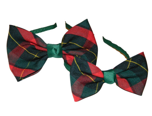 Red & Green Plaid Bow Headband