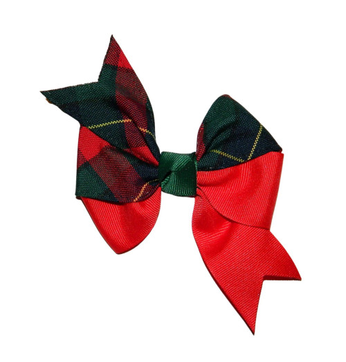 Red & Green Plaid Split Pinwheel Bow