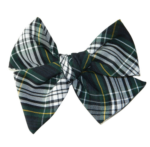 Forest, Navy, White & Yellow Plaid Butterfly Bow