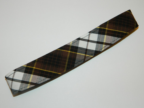 Brown, Black, Gold & White Plaid Elastic Headband