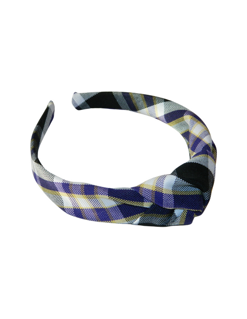 Purple, White & Black Top Knot Headband
