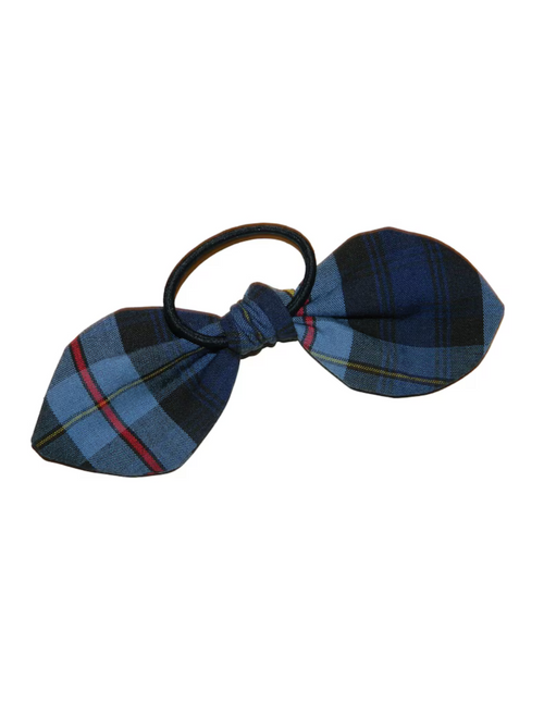 Navy, Red & Yellow Plaid Bow Hair Tie