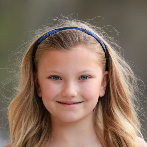 Navy, Red & Yellow Plaid Thin Headband
