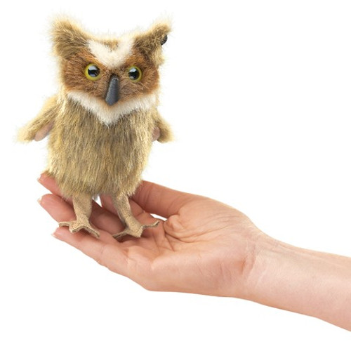 Mini Great Horned Owl Finger Puppet